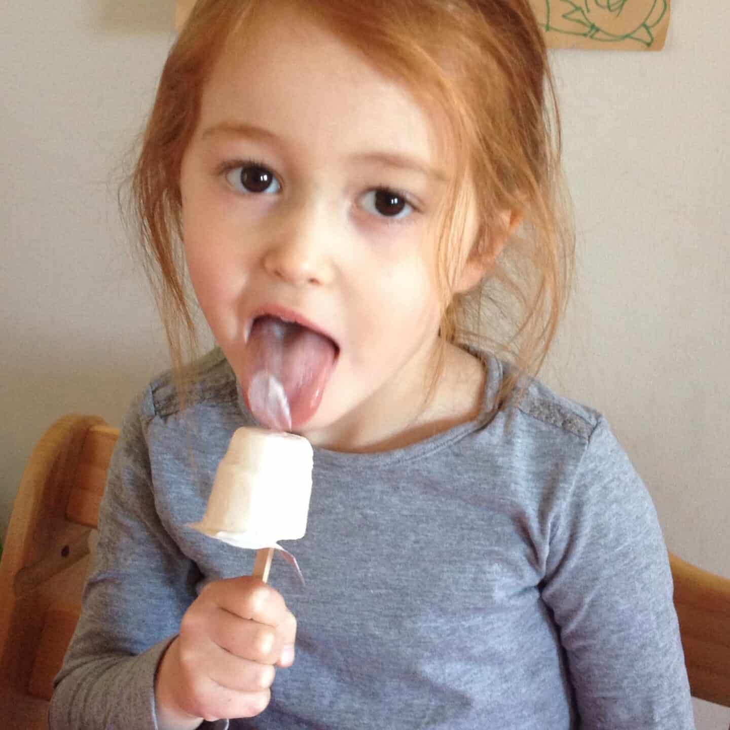 Ava eating her 'ice cream'
