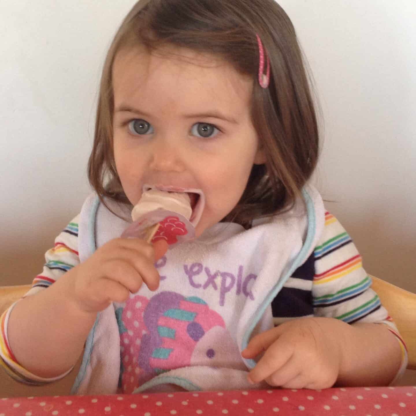 Thea eating her 'ice cream'
