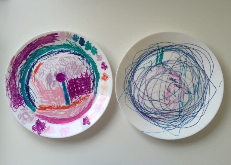 Sharpie decorated plates make great Father's Day gifts