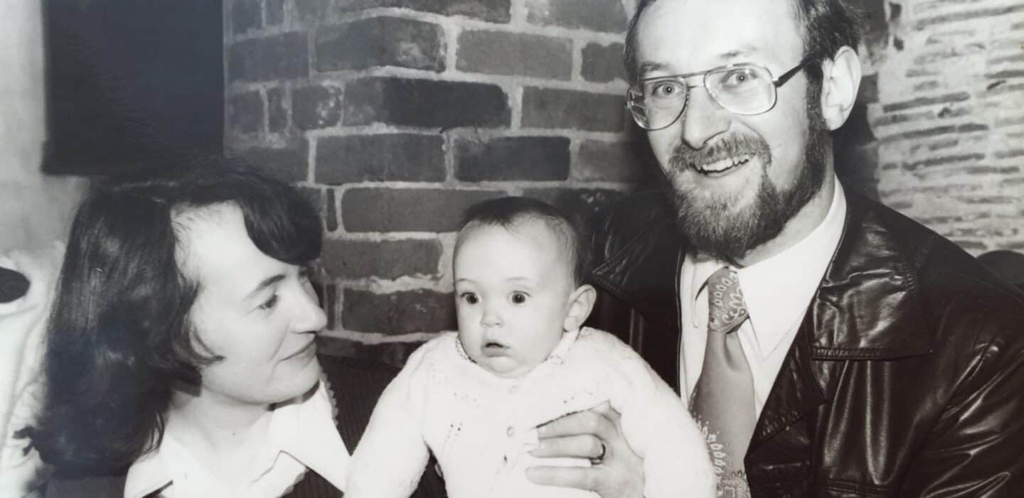 Pam, Becky and John Fielding, in about 1980
