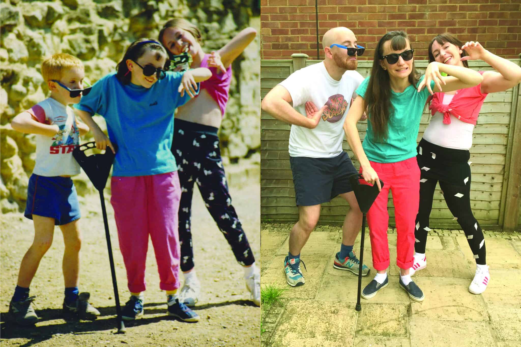 Recreated photo of the Fielding kids being weird