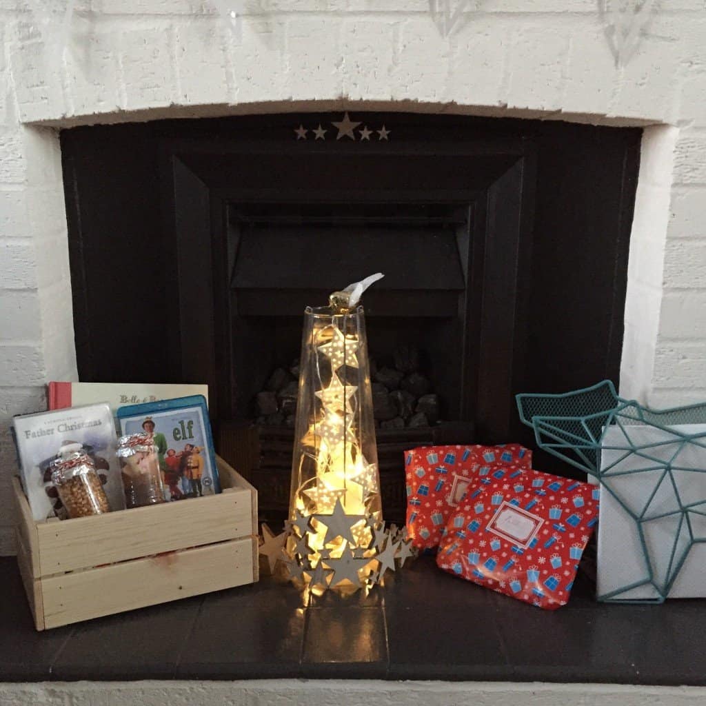 Fireplace with Christmas Eve box