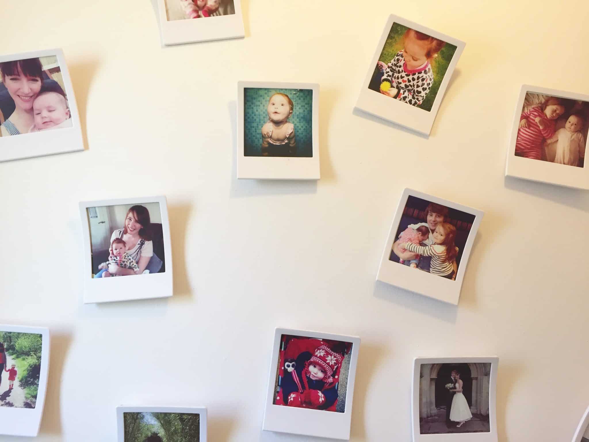 Polaroid stye Instagram pictures from Social Print Studio in Umbra snap frames