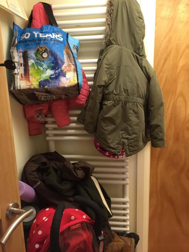 Junk-filled utility room radiator
