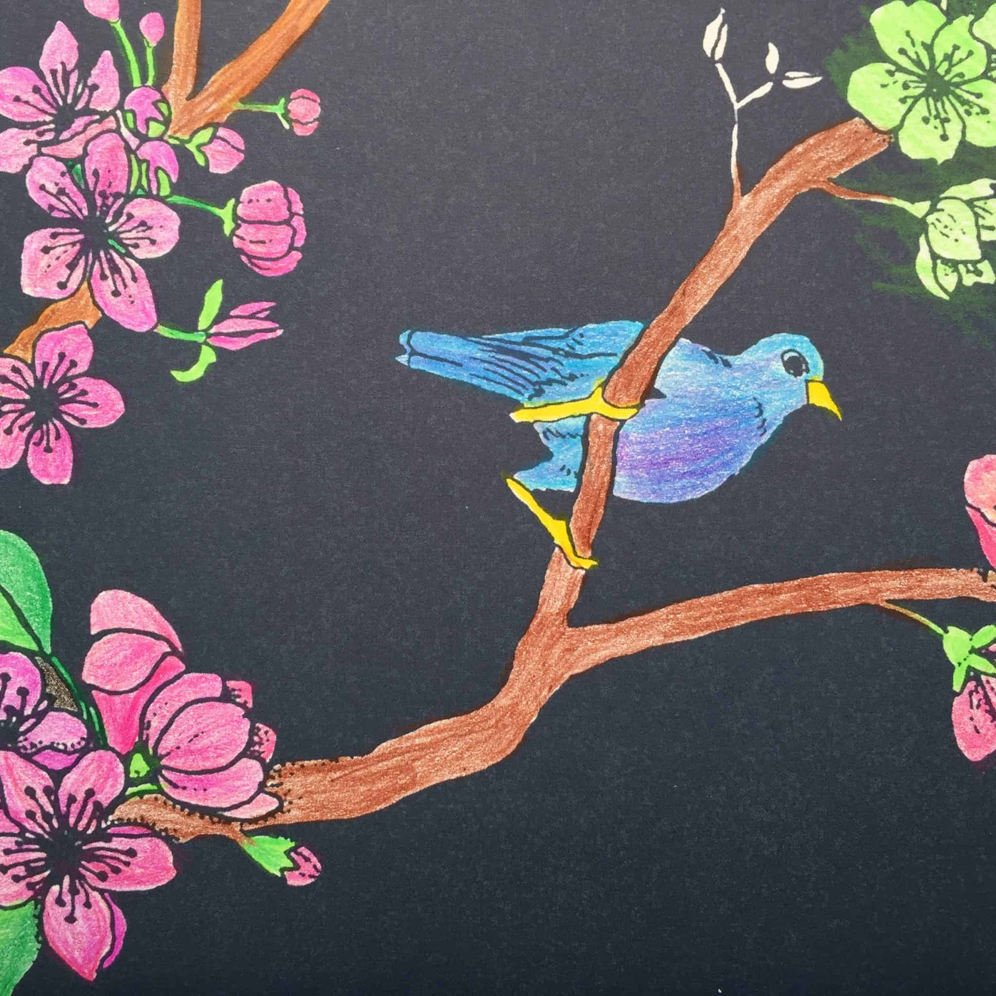 My colouring in with some of Ava's in the corner