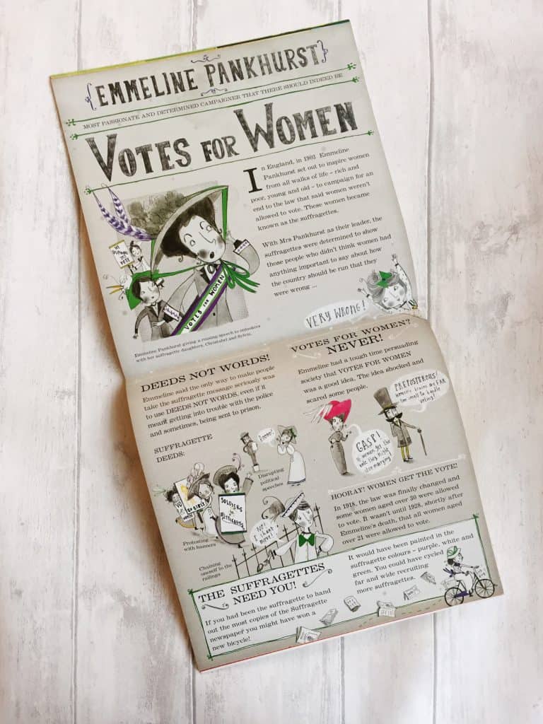 Emmeline Pankhurst page from Fantastically Great Women Who Changed The World