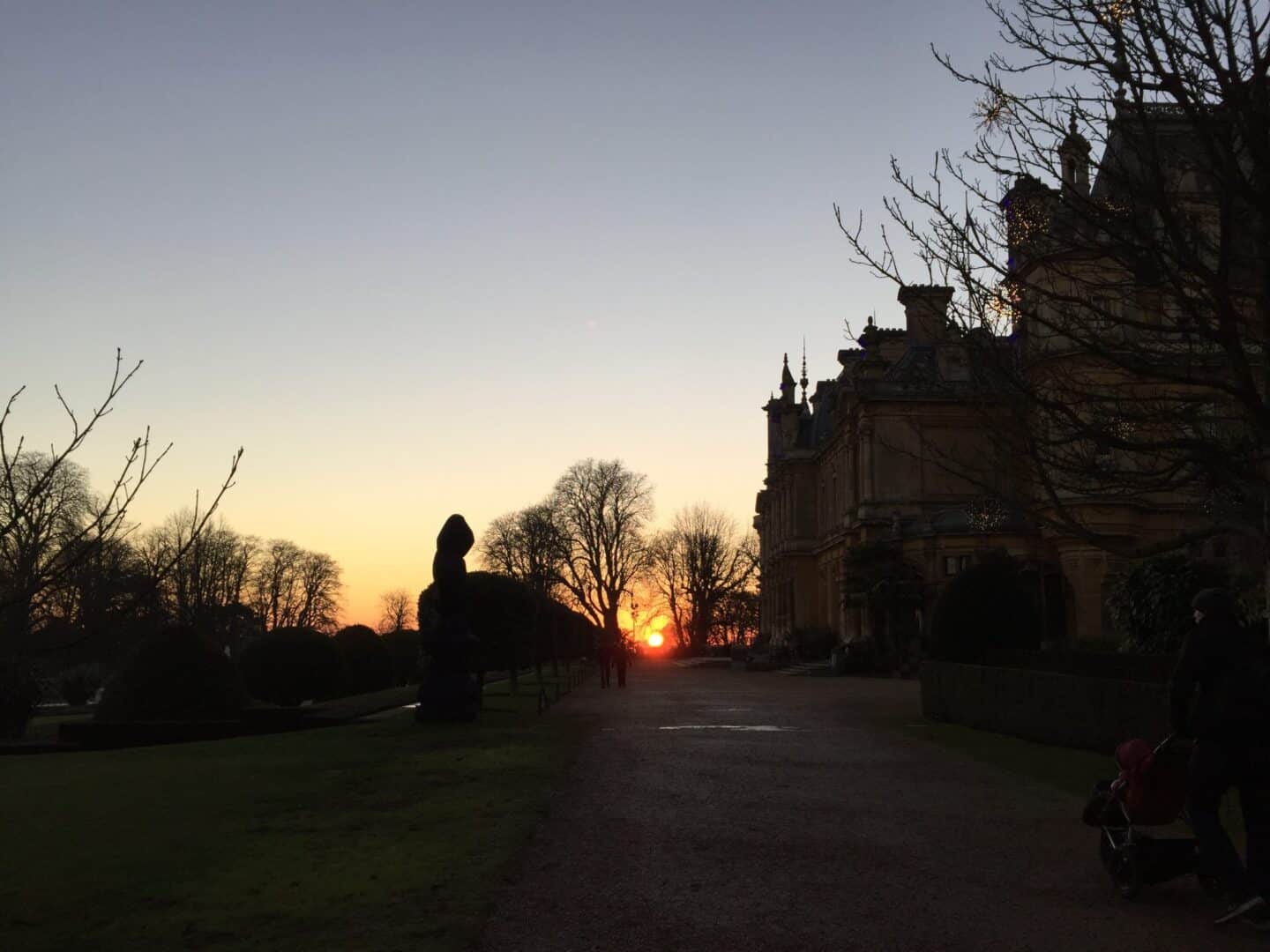 Sunset at the grounds of Waddesdon Manor