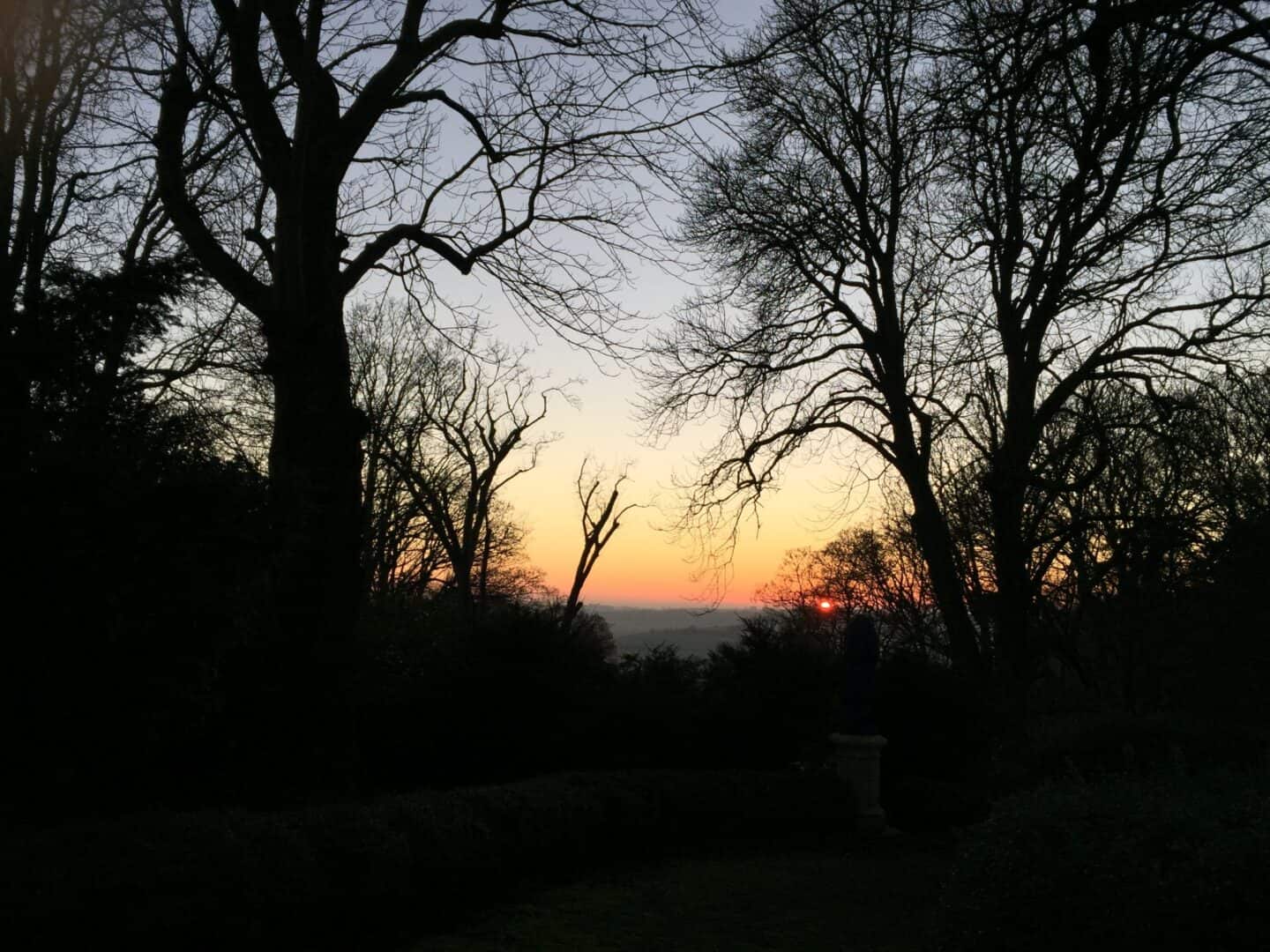 The view from Waddesdon Manor at sunset