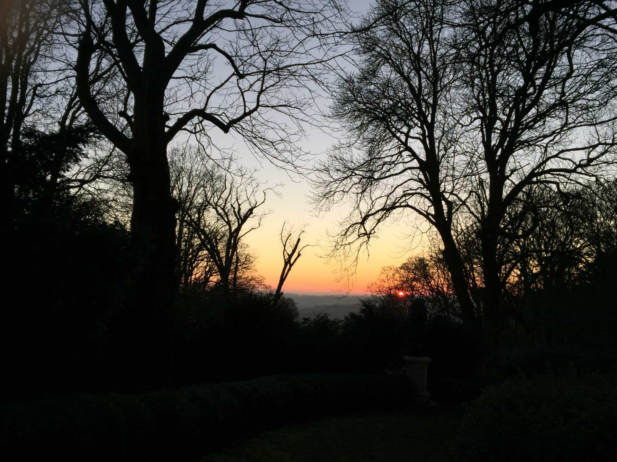 The view from Waddesdon Manor at sunset