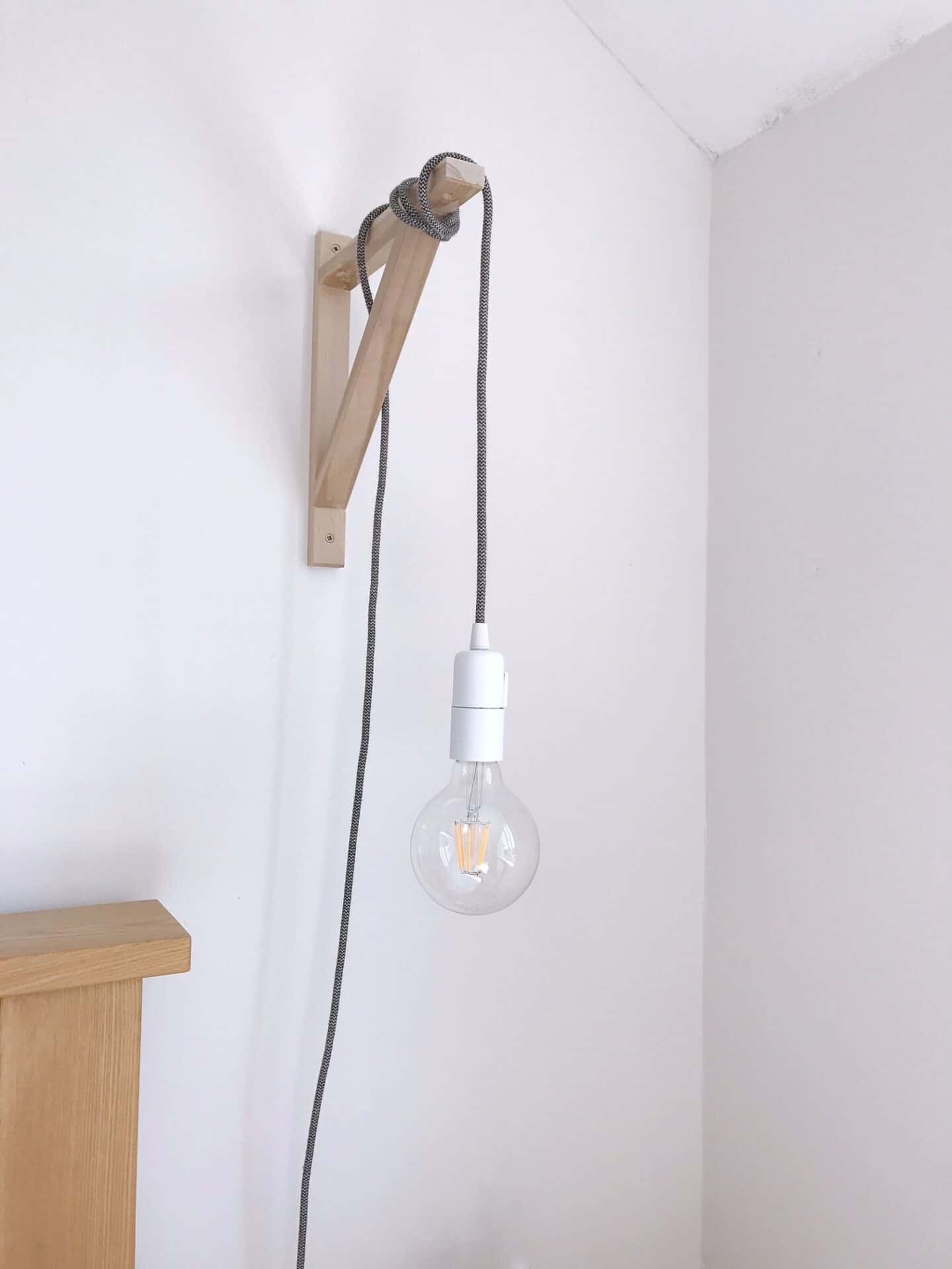 Sconce lights with black and white cable