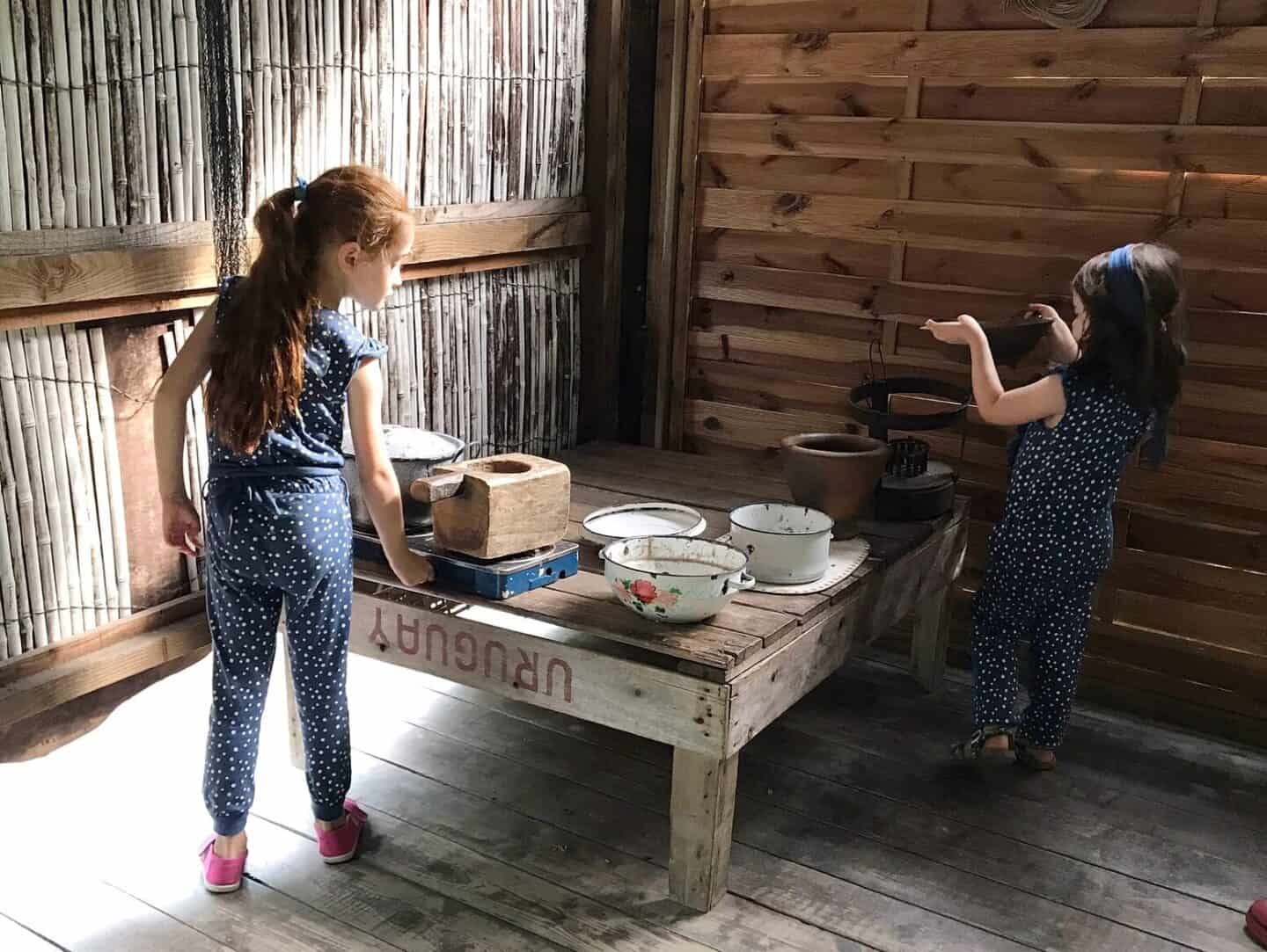 Ava and Thea playing at The Eden Project