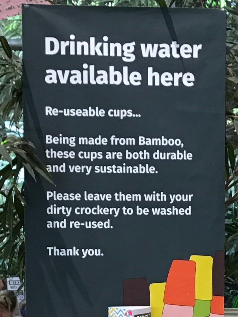 Drinking water available here sign