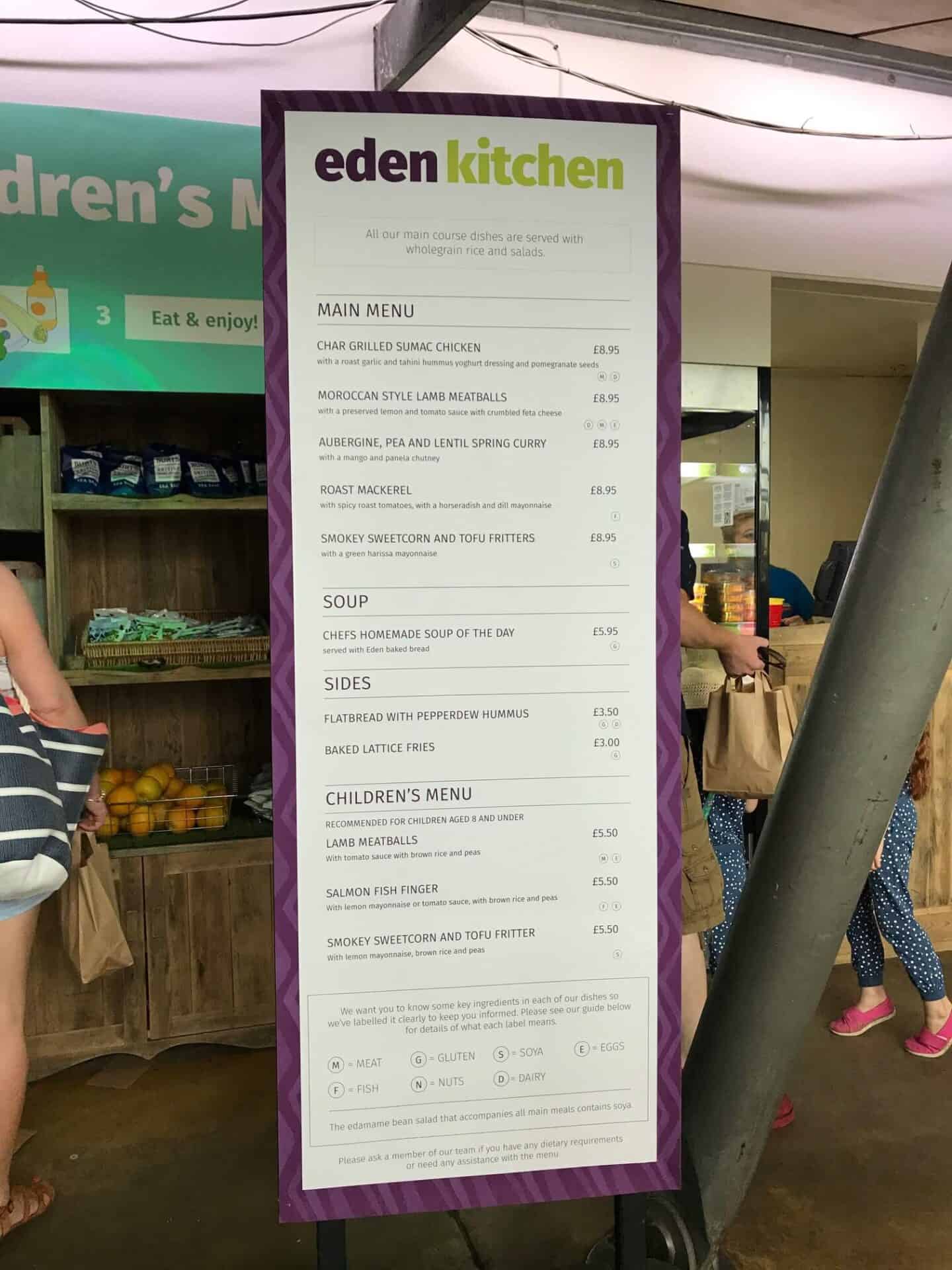 Eden Kitchen menu