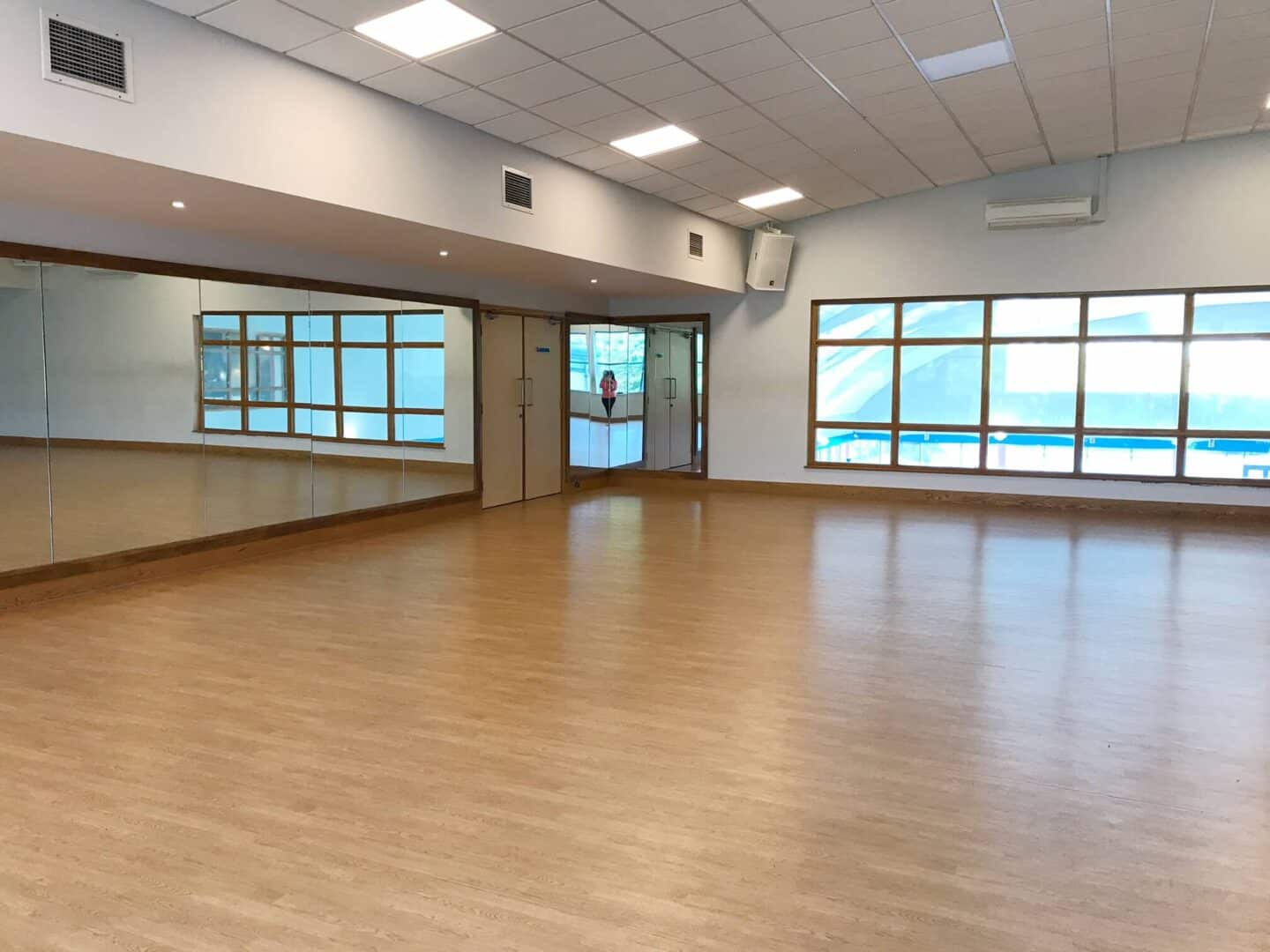 Fitness studio over loking the pool at David Lloyd in Milton Keynes