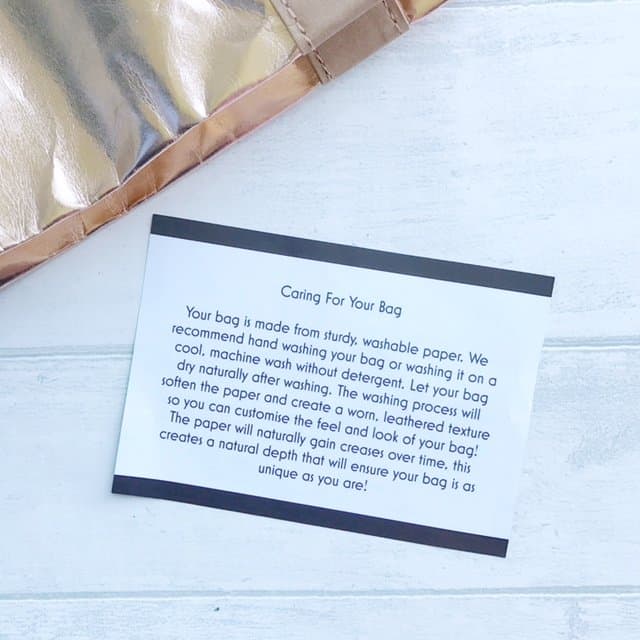 My Paper Tote sustainable details