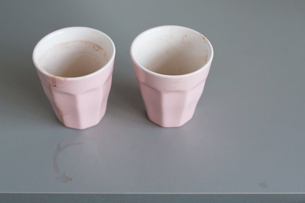 Pink hot chocolate cups