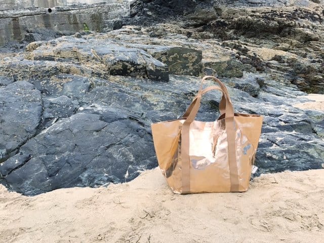 Rose Gold My Paper Tote on a beach