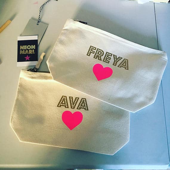 Unique Mother's Day Gift Ideas: Neon Marl Personalised Make-up Bag