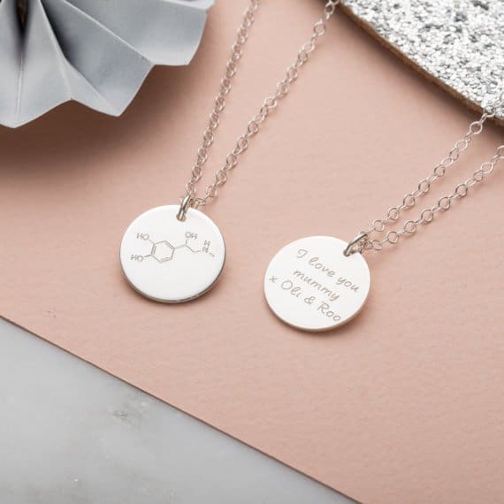 Unique Mother's Day Gift Ideas: PoshTottyDesigns Silver Personalised Energy Molecule Necklace