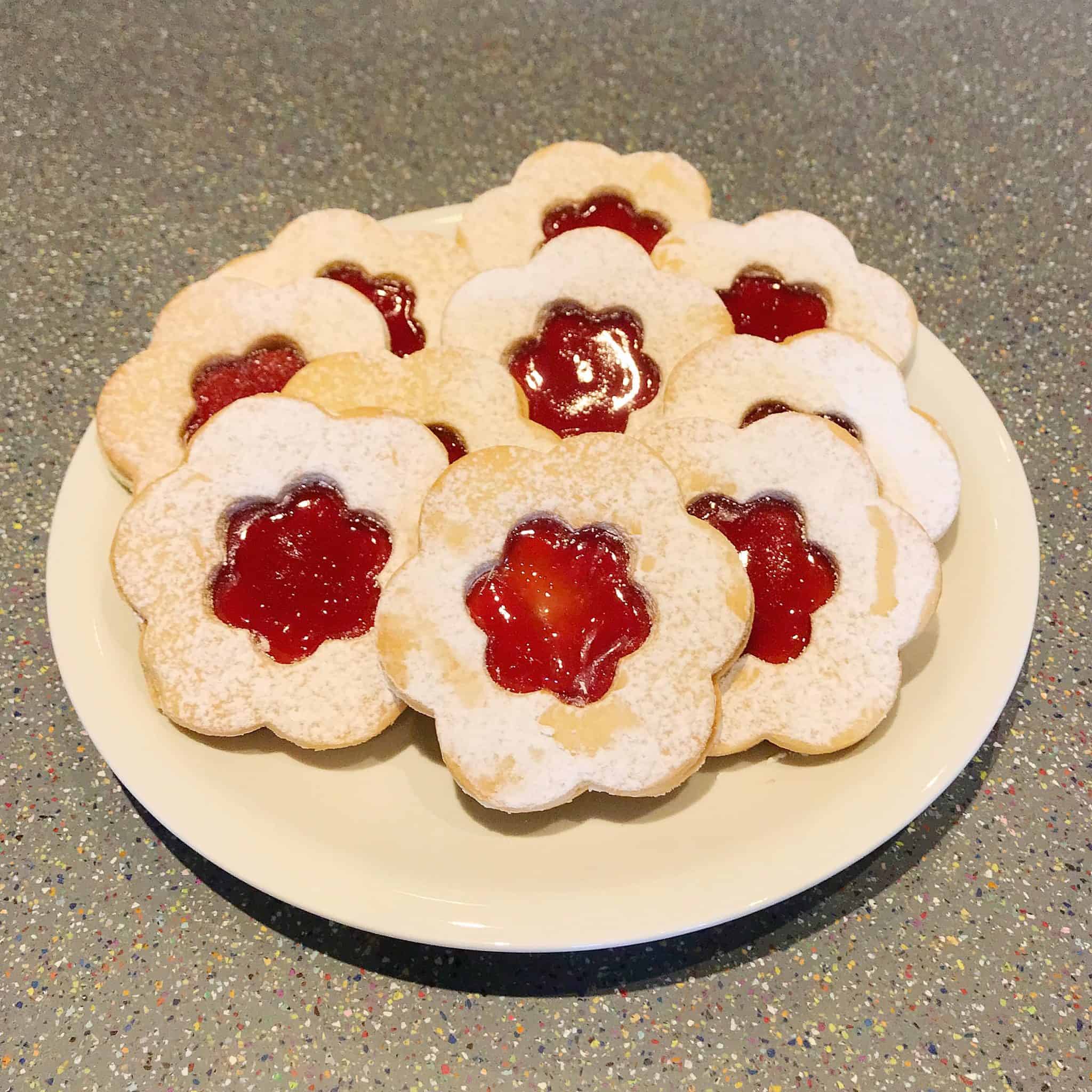 Jam heart biscuits