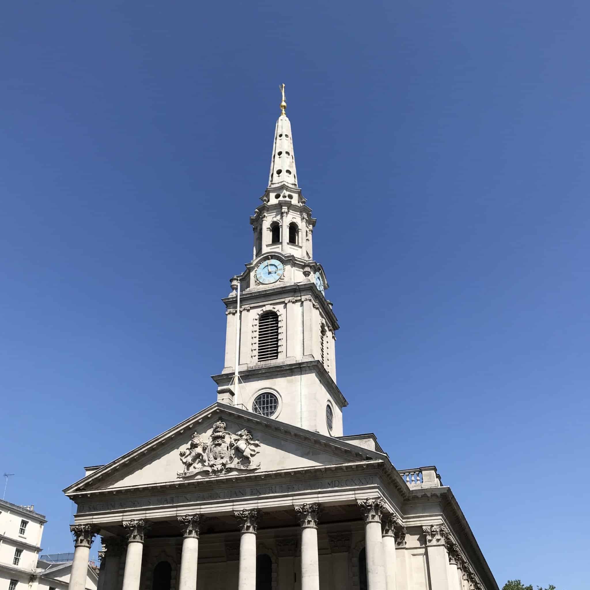 London church against a blue sky