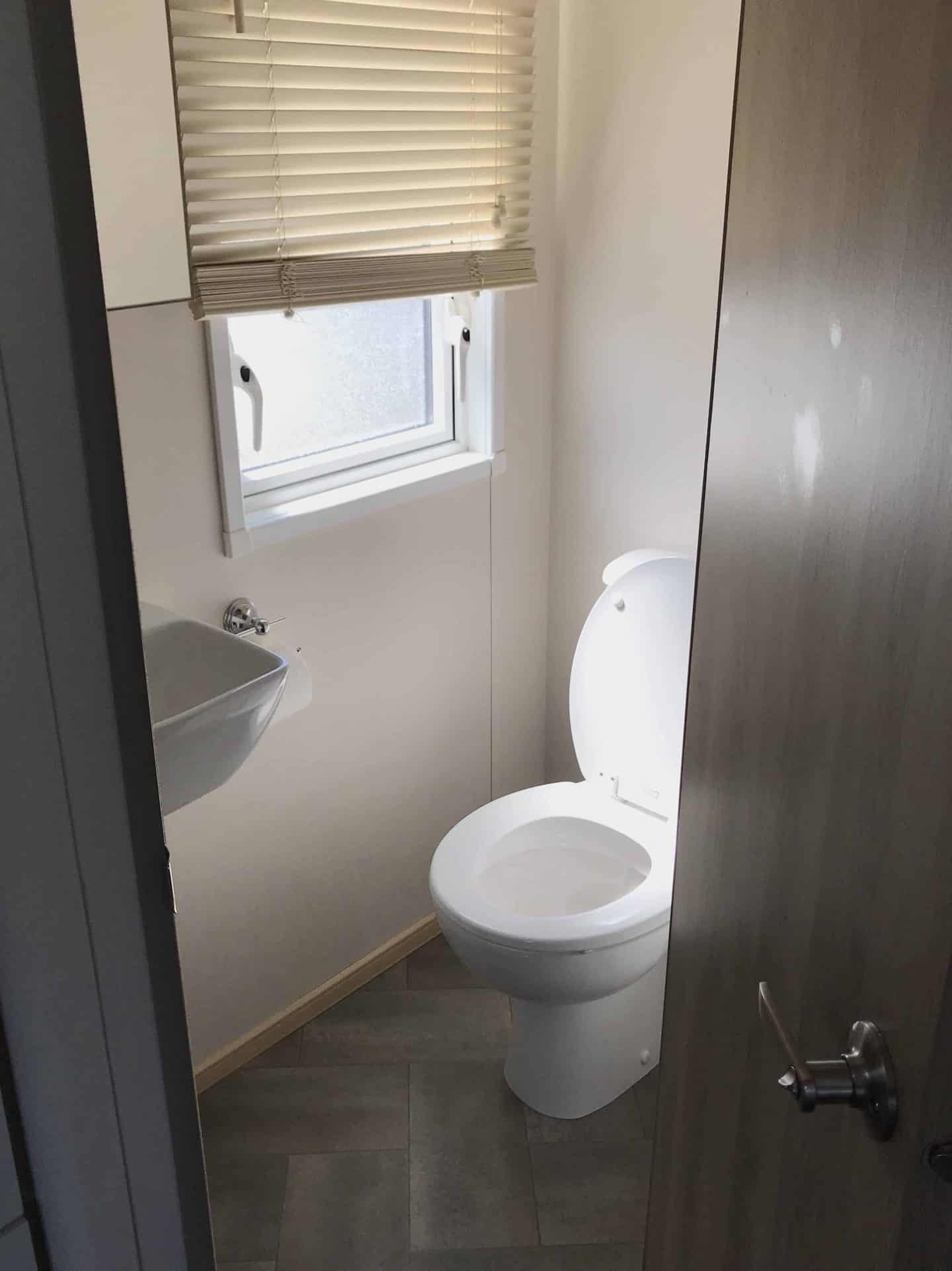 Ensuite at our static caravan at Trevornick