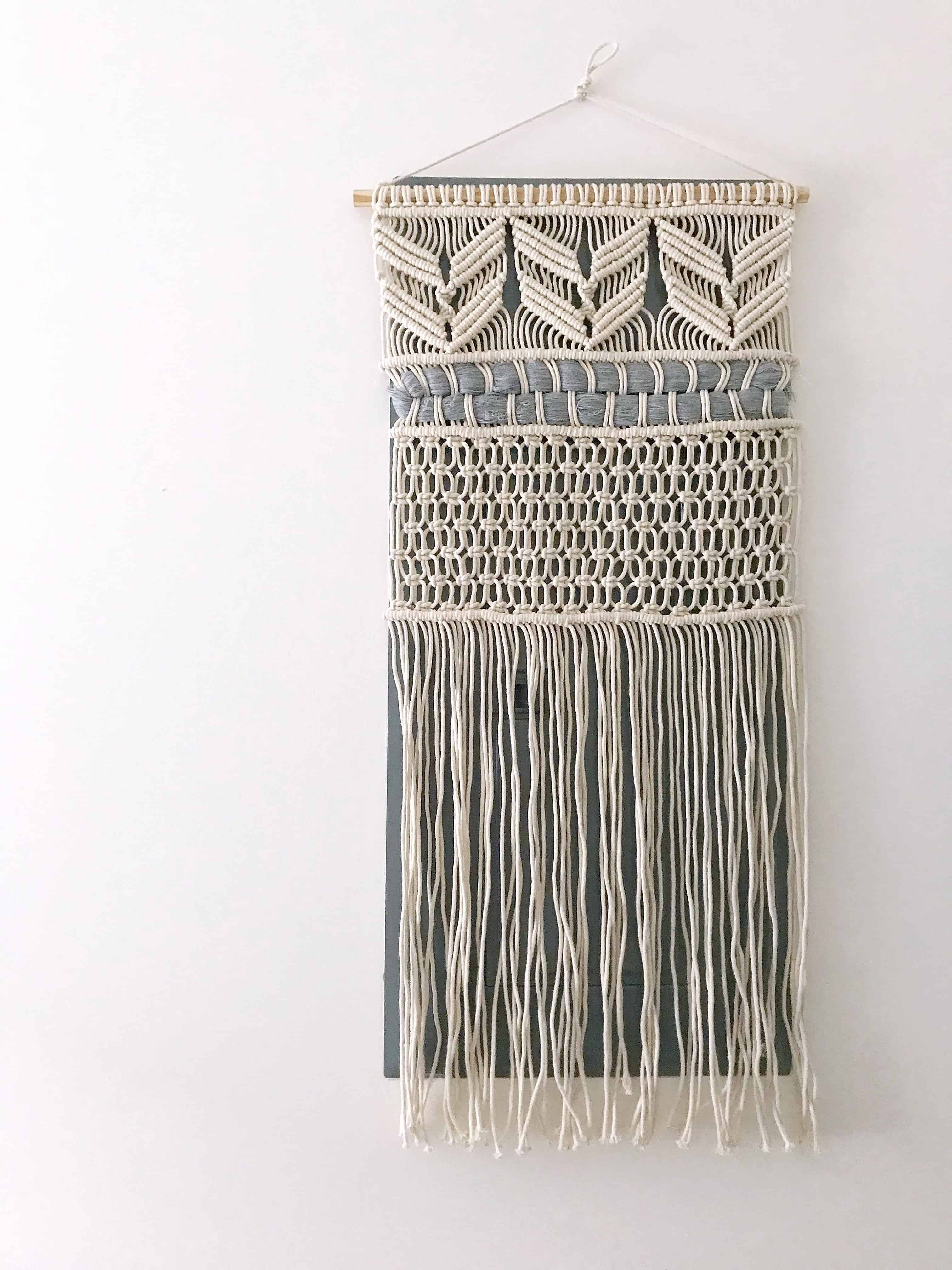 Grey woven wall hanging