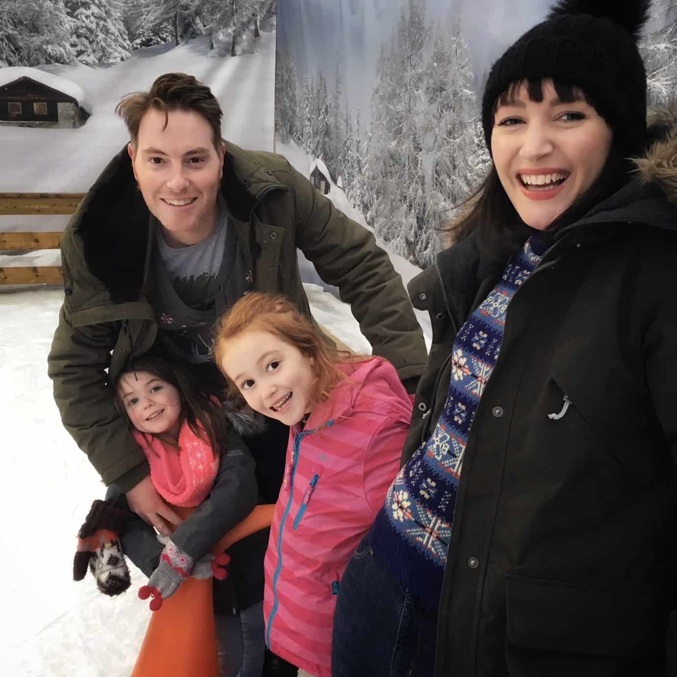Having fun ice skating