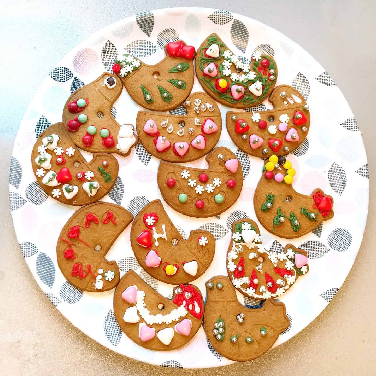 Ikea gingerbread biscuits decorated by kids