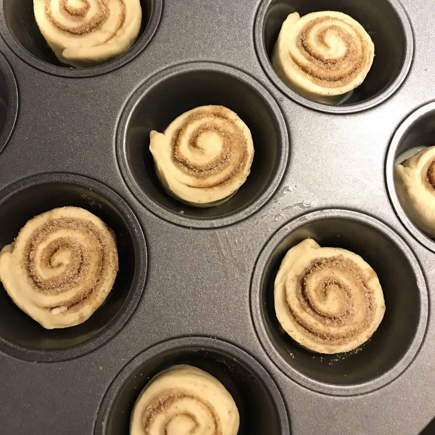 Home made cinnamon rolls ready to bake