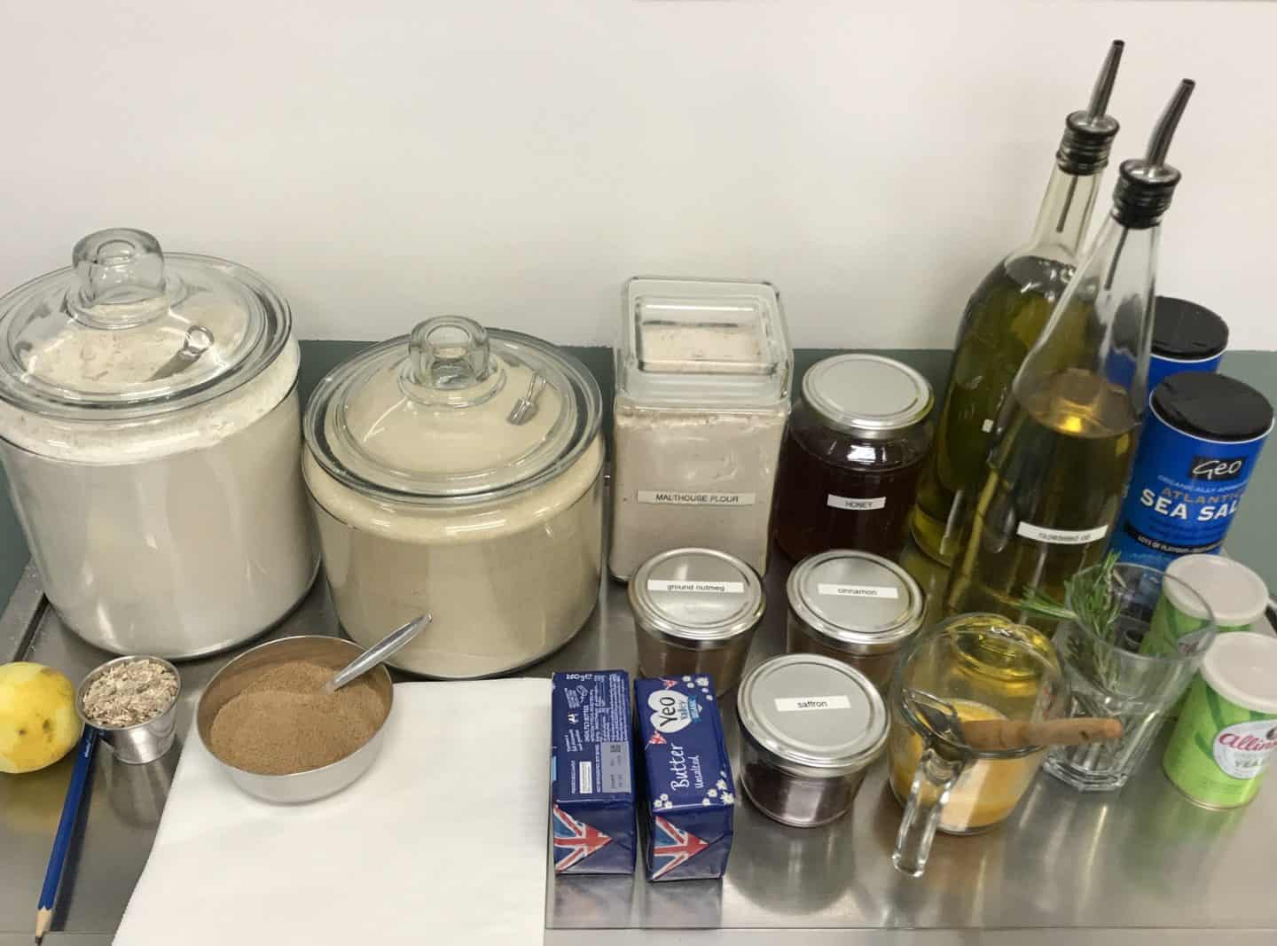 Sustainable, organic ingredients at our bread-making class at Cookery School, London