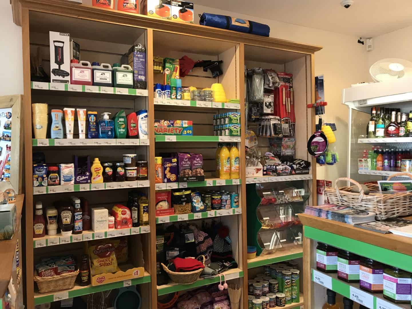 The Haw Wood Farm shop has eveyrthing you need to be a happy camper