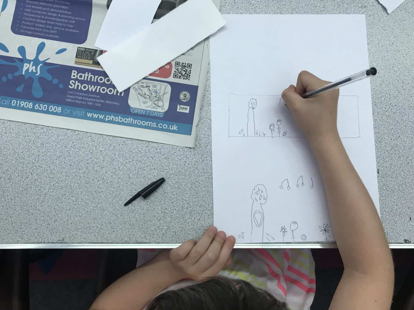 Sketching out her design