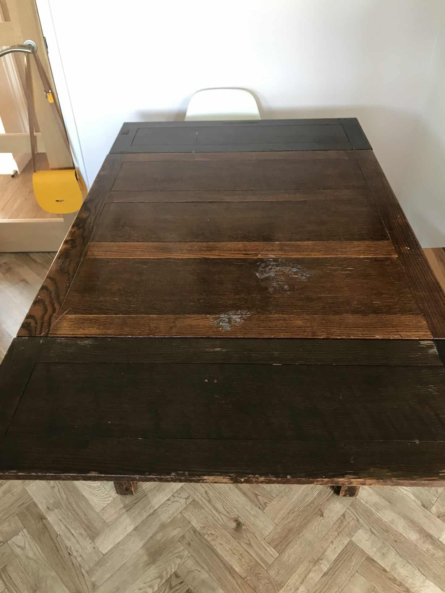 Utility table before restoration