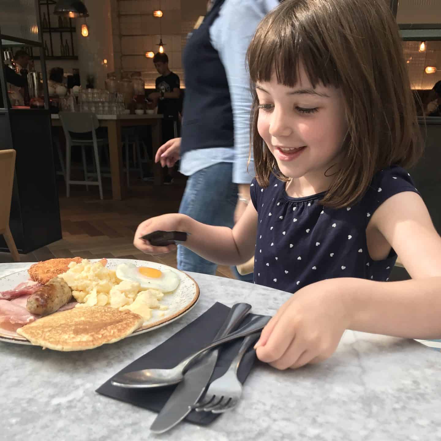 Enjoying breakfast at the Novotel London City South Hotel