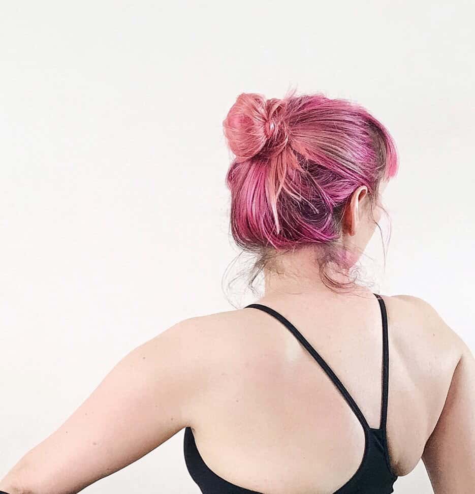 Wearing Organic Basics eco-friendly recycled plastic yoga wear
