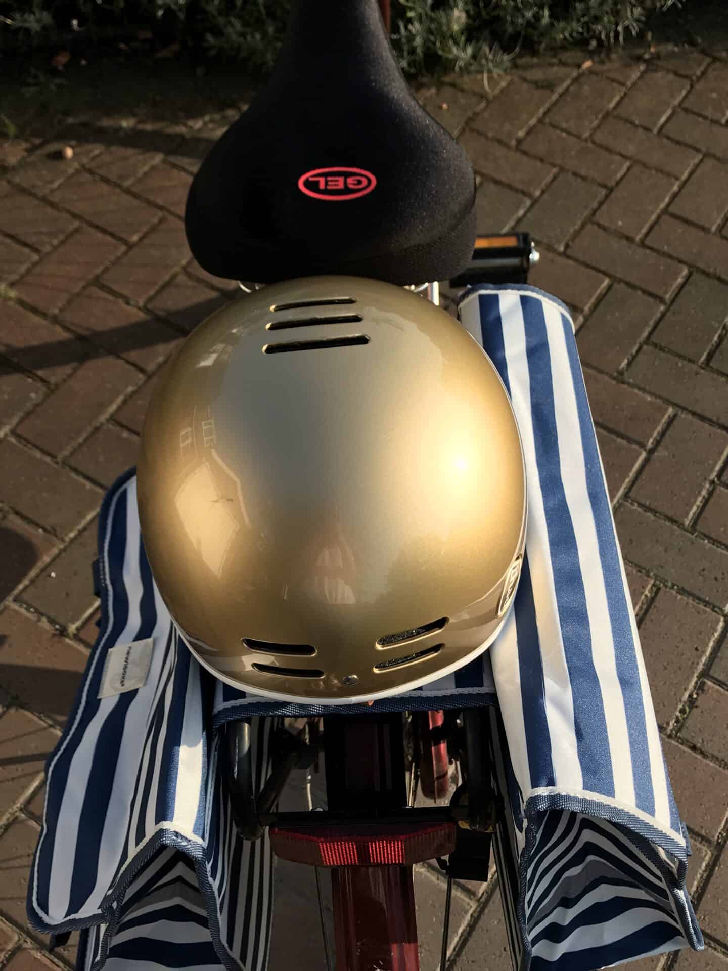 I found Cycle Chic through my quest for a gorgeous cycle helmet as they have a really strong range, for adults and kids. I wanted a gold helmet, and Cycle Chic have three to choose from. Caz sent me the Thousand Bicycle Helmet in Stay Gold, which is the loveliest helmet I've ever seen.