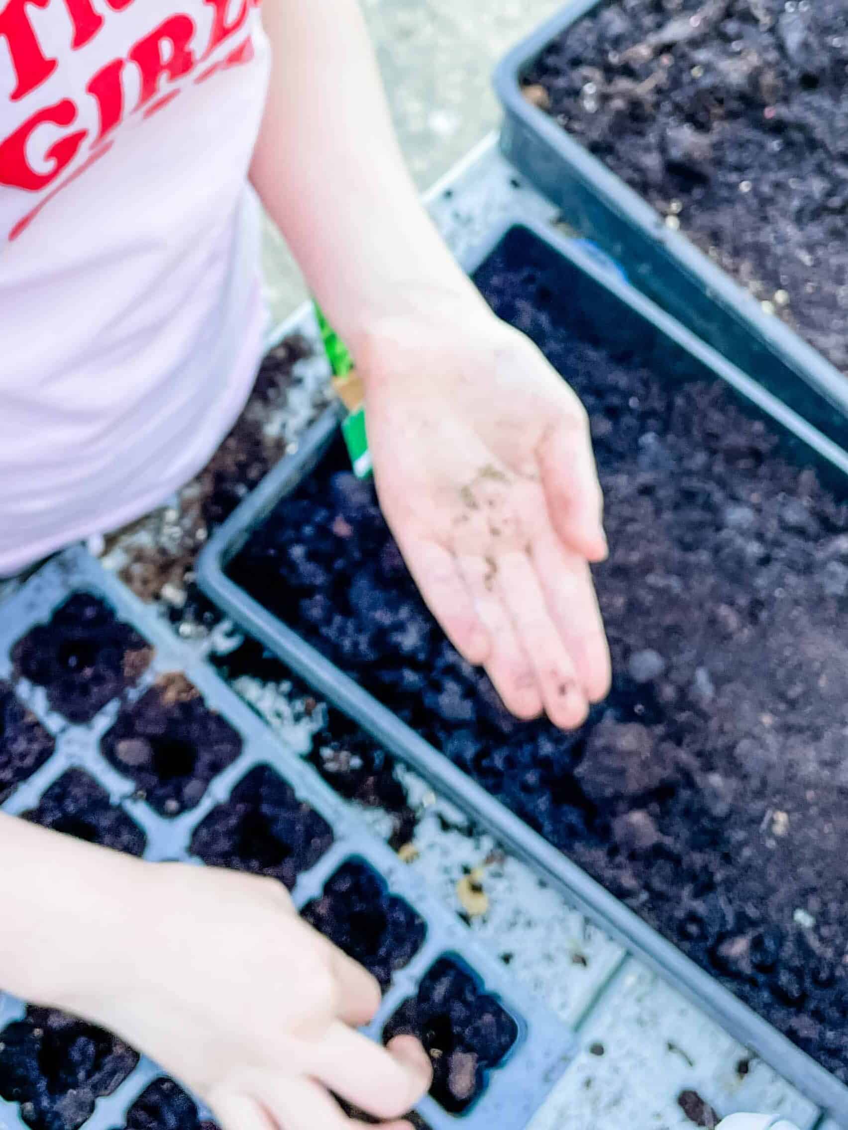 Girl planting seeds
