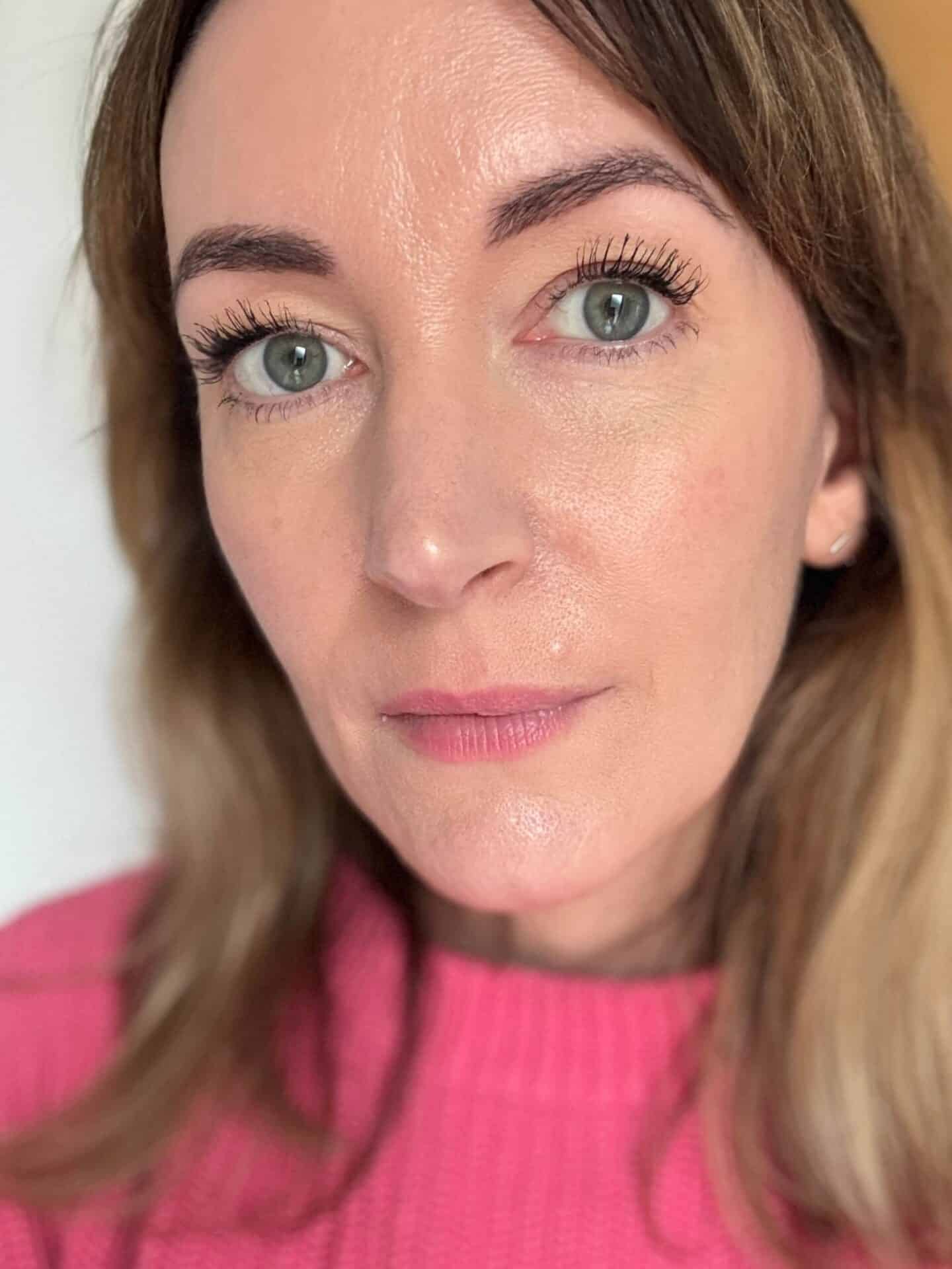Becky wearing Love Ethical Beauty Mesmerise Organic Mascara at the end of the day