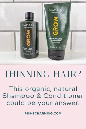 Looking for a clean, kind, organic shampoo and conditioner for thinning hair? I've tried Madara Grow Volume Shampoo and Conditioner for thinning hair. Read my review to find out if it's right for you.
